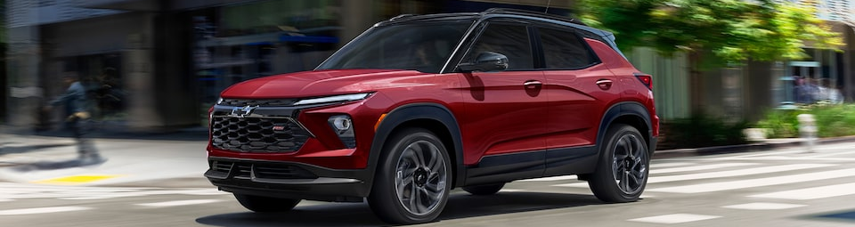 2025 Chevrolet Trailblazer driving on road during daytime.
