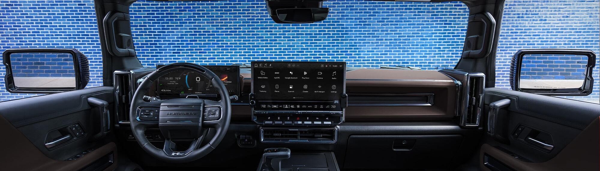 Front row tech features inside 2026 GMC Hummer EV Pickup